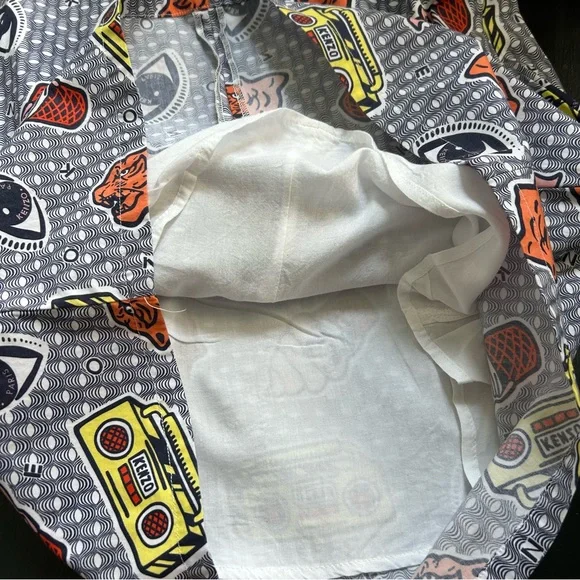 Kenzo Multicolor Girls’ Graphic Short Sleeve Dress, Size 8A - Picture 10 of 11